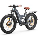 FREESKY Dual Motor Electric Bike for Adults, 48V 30Ah Battery 190KM Long Range AWD Mountain E-Bike, 26" Fat tyre Full Suspension Off-road Electric Bicycle with Hydraulic Disc Brakes, Warrior Pro