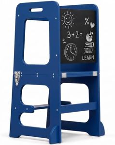 Avenlur Toddler Tower, Date 4-in-1 Kitchen & Learning Tower (Blue)