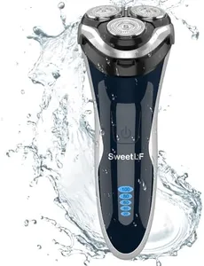 Electric Razor for Men, SweetLF Electric Shaver 100% Waterproof/Rechargeable/Cord and Cordless Floating Head Men’s Electric Shavers with pop-up Beard Trimmer (Navy Blue)