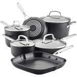 KitchenAid 80129 Hard Anodized Induction Nonstick Cookware Pots and Pans Set, Aluminum, Matte Black