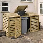 Rowlinson Triple Wheelie Bin Store Natural 230x82x130 cm