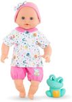 Corolle Bébé Bath Oceane 12” Girl Baby Doll with Rubber Frog Toy, Safe for Water Play in The Bathtub or Pool, Soft Body with Vanilla Scent, for Kids Ages 18 Months and up