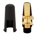 Cecilio 4C Alto Saxophone Mouthpiece with Gold Ligature, One Reed and Plastic Cap