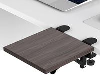 OUGIC Ergonomics Desk Extender Tray, 9.5"x9.1" Punch-Free Clamp on, Foldable Keyboard Drawer Tray, Table Mount Arm Wrist Rest Shelf, Computer Elbow Arm Support