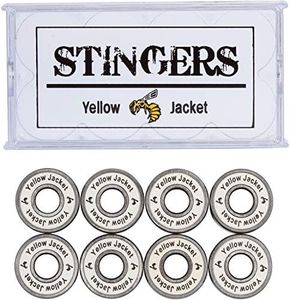 Yellow Jacket Premium Skateboard Bearings, Pro Longboard Bearings, 608, ABEC 11, White Lightning (Pack of 8)