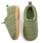 RockDove Women's Camper Moc Slipper with Sherpa Fleece, Moss Green, 11