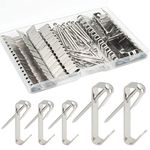 Picture Hangers, 100 Pieces Picture Hanging Kits Including 30lb/50lb Picture Hanging Hooks, 2 Sizes Professional Picture Hooks with Nails for Drywall Wooden Wall (Silver)