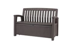 GARDEN BENCH + UNDER STORAGE KETER 140CM RESIN PATIO FURNITURE 265L LOCKABLE