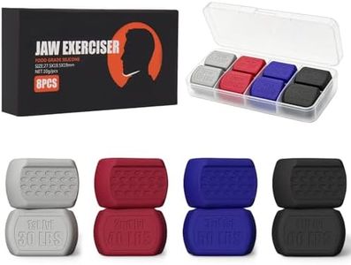 FSAIYIJ 8 Pack Jaw Trainer for Men and Women, Jaw Exerciser Set with 4 Resistance Levels 30/40/50/60 lbs, Silicone Jawline Trainer with Storage Case, BPA Free