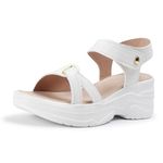 Vendoz Women Casual Wear White Wedges Sandal