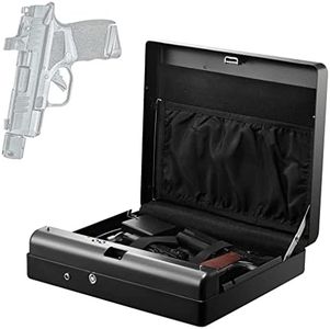 Gun Safe for Pistols Biometric Gun Safes, Quick-Access Pistol Safe, Portable Fingerprint Handgun Safe Gun Lock Box for Home Bedside Nightstand Car