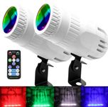 Latta Alvor 4 in 1 Small Spotlight Mini RGBW LED Beam Spot Lights Stage Effect Lighting LED Beam Pinspot Light for Mirror Ball Club Party Bar DJ Events (White)