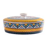 Bico Havana Ceramic 8.8 inch Tortilla Warmer, Tortilla Server with Lid, Taco Holder for Mexican Fiesta Party, Taco Tuesday, Microwave and Dishwasher Safe