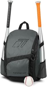 Tonesport Youth Baseball Bag - Backpack for Baseball, Softball, Tball - Bat Bag for Youth - Iron Grey