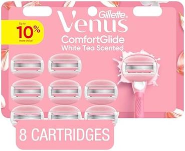 Venus ComfortGlide White Tea Women's Razor Blades, with Built-in Shave Gel Bars, 8 Razor Blade Refills