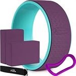 ACTIVE FOREVER 5 in 1 Yoga Block Set - Enhance Balance and Flexibility with Yoga Blocks, Strap, Wheel, and Stretch Ring - Your Complete Solution for Improved Well Being(Purple)