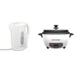 Proctor Silex Electric Tea Kettle (41005PS) + BLACK+DECKER 2-in-1 Rice Cooker & Food Steamer