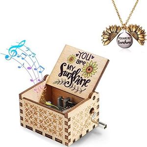 POYWALE You are My Sunshine Gifts-Sunflower Necklace with You are My Sunshine Music Box, for Girlfriend, Daughter, Wife, Mother, Lover, Granddaughter