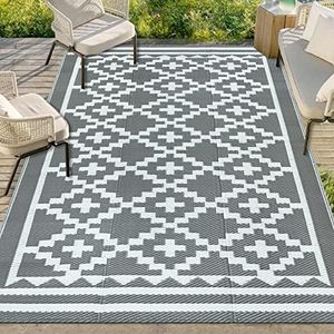 Capslpad Outdoor Patio Rug 120x180cm Reversible Mat Waterproof RV Camping Rug Recycled Plastic Straw Picnic Blanket for Patio Deck RV Camper Backyard Terrace BBQ Picnic Balcony (Include Carry Bag)