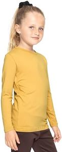 Girl's Long Sleeve Crew Neck Top Mustard Yellow X-Large