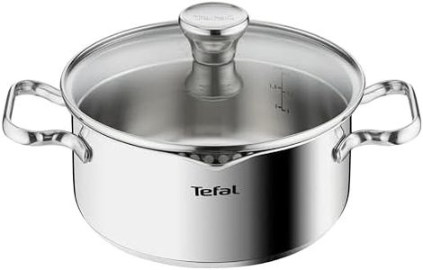 TEFAL A70544 Duetto Kochtopf Edelstahl mit Glasdeckel 20cm