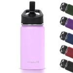 HYDRATE Stainless Steel Water Bottle Kids - 400ml - Insulated Bottle with Spill Proof Straw Lid - Double Wall Insulation for Cold & Warm Drinks - Easy to Carry - Kids Drinks Bottle - Cherry Pink