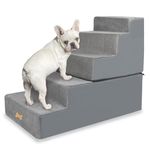 Nepfaivy Dog Steps Stairs for Bed - Non-Slip Pet Stairs for Small Dogs and Cats, 5-Steps Dog Ramp for Sofa with High Density Foam and Removable Cover, 76x40x56cm