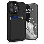 kwmobile Case Compatible with Apple iPhone 13 Pro Case - TPU Phone Cover with Credit Card Holder - Black