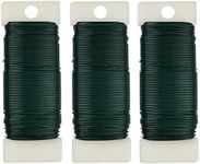 3 Pack Floral Wire, 118 Yards 22 Gauge Green Florist Wire, Flexible Green Wire Paddle Wire for Crafts, Christmas Wreaths Tree, Garland and Floral Flower Arrangements