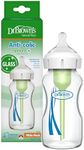 Dr. Brown's Natural Flow Options+ Anti-Colic Wide Neck Baby Bottles, Glass, Green, 270 ml