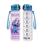 GEPOSTORE Blue Allien 32 Oz Water Track Bottle, Just A Girl Who Loves Bottle With Time Marker, Bottles, Motivational Insulated Gifts, Gift For Cartoon Lovers, Purple