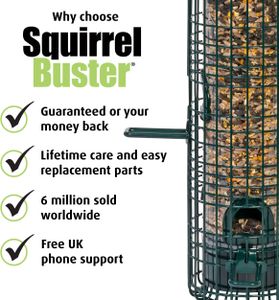 Jacobi Jayne Squirrel Buster Classic Bird Feeder – Squirrel & Pigeon Proof Metal, Easy Clean Hanging Seed Feeder for Garden Birds