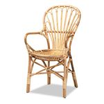 Baxton Studio Sheraton Modern and Contemporary Natural Finished Rattan Armchair, 185-11871-AMZ