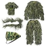 GUGULUZA Adult 3D Ghillie Suit Jungle Woodland Camouflage Hunting Clothing