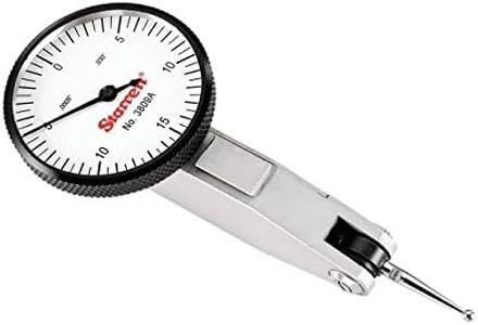 Starrett 3809A Precision Dial Test Indicator, 1.25" Dia, 0.030" Range, 0.0005" Grad, White Dial, Dovetail Mount, Includes Case