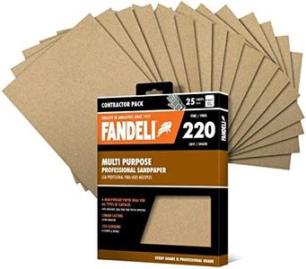 Fandeli | Multi-Purpose Sandpaper | 220 Grit | 25 Sheets of 9'' x 11'' | Metal and Wood Sandpaper | Wall Sandpaper | Hand Sanding | Orbital Sanders
