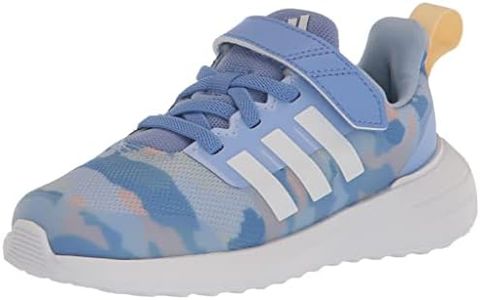 adidas Unisex-Child Fortarun 2.0 Running Shoe, Blue Fusion/White/Almost Yellow (Elastic), 6 Infant