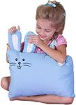 Kinder Fluff Baby Pillow & Pillow Case -100% Cotton Bedding for Kids Bed, Hypoallergenic Toddler Neck Pillow & Pillowcases as Kids Travel Pillow,Baby Cot Bed, Outdoor Cushions, Travel Essentials-Blue