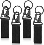 Vashly 4Pack Webbing Key Ring Tactical Molle Gear Clip Buckle,Nylon Belt Key Ring Keychain Holder Carabiners Hook Belts Molle Bags,for Woker and Outdoor Sport Hiking Climbing Camping Activities