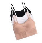 BRAAFEE Pack of 3 Girls Cotton Slightly Padded Teenager Full Coverage Sports Fitness Yoga and Gymwear, Fashionable Lifestyle, Outdoor Life Bra (Multicolor) AAJ279_FANCYBRA (S)