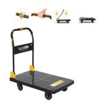 N&S Heavy Duty Platform Trolley 200kg One Hand Rides Truck Cart with Mute Wheels Platform Trolley