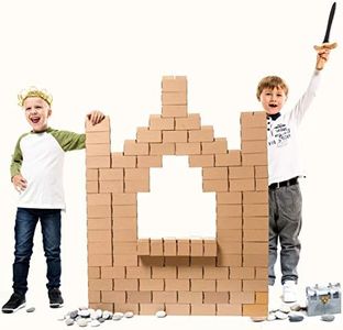 GIGI BLOKS Bloc de Construction en Carton pour Enfant - 96 XL Emboîtables et Empilables Brique de Construction Enfant - Jouet Enfant pour Construire Une Maison Carton Jeux de construction