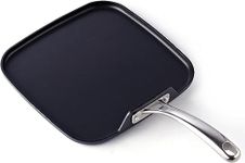 Cooks Standard Hard Anodized Nonstick Square Griddle Pan, 11 X 11-Inch, Black