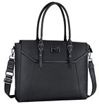 MOSISO 17 inch Women Laptop Tote Bag with Shockproof Compartment, Black