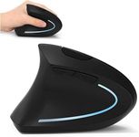 Left Handed Wireless Ergonomic Mouse - 2.4G Wireless Ergonomic Vertical Mice with Nano Receiver, Less Noise, 6 Buttons and 3 Adjustable DPI 800/1200/1600 for Laptop Computer PC Desktop (Left Hand)