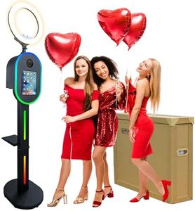 ZLPOWER Photo Booth for iPad 10.2" 10.9" 11" 12.9" and for Camera Dualuse Selfie Station Shell Stand APP Control RGB Ring Light Music Sync Light Box Photobooth Machine with Honeycomb Boxes for Rental