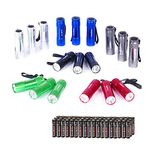 EverBrite 18-Pack Mini Aluminum LED Flashlight Set Keychain Light with Lanyard Batteries Included