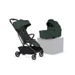 Silver Cross Nia Compact Travel Stroller & Carrycot - Cabin Approved - One-Hand Fold - Lie-Flat Seat - Lightweight - Suitable from Birth to 4 Years - Conifer