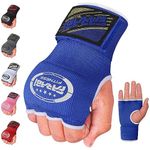 Farabi Kids Junior Inner Hand Wraps Gloves Easy Gel Padded Boxing Wraps with Wrist Wraps Pair (Blue)