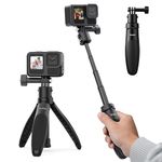 TELESIN Selfie Stick Tripod for GoPro, Extendable G-Quick Release Portable Vlog Selfie Stick Handle Grip Monopod for GoPro 13 12 11 10 9 8/Insta 360/DJI Action Camera Accessories Compact Size